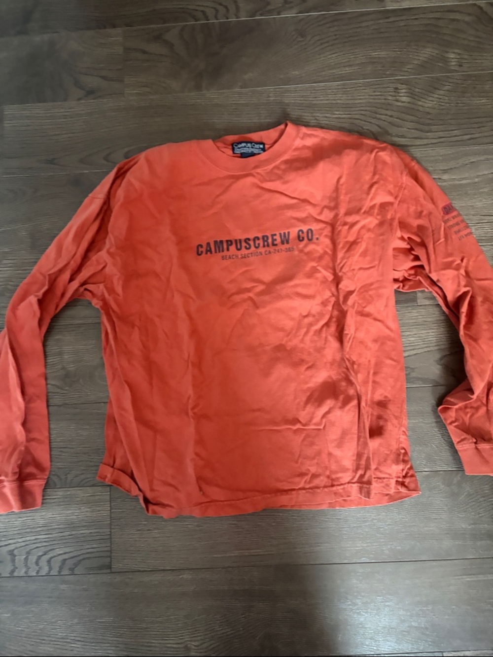 CampusCrew Co. Men's Long Sleeve Tee in Orange